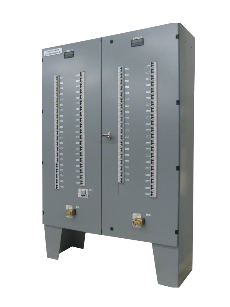 Distribution panel with kirk-key interlocks