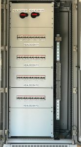 Compact dc panel with dual main feeders and wiring terminal blocks